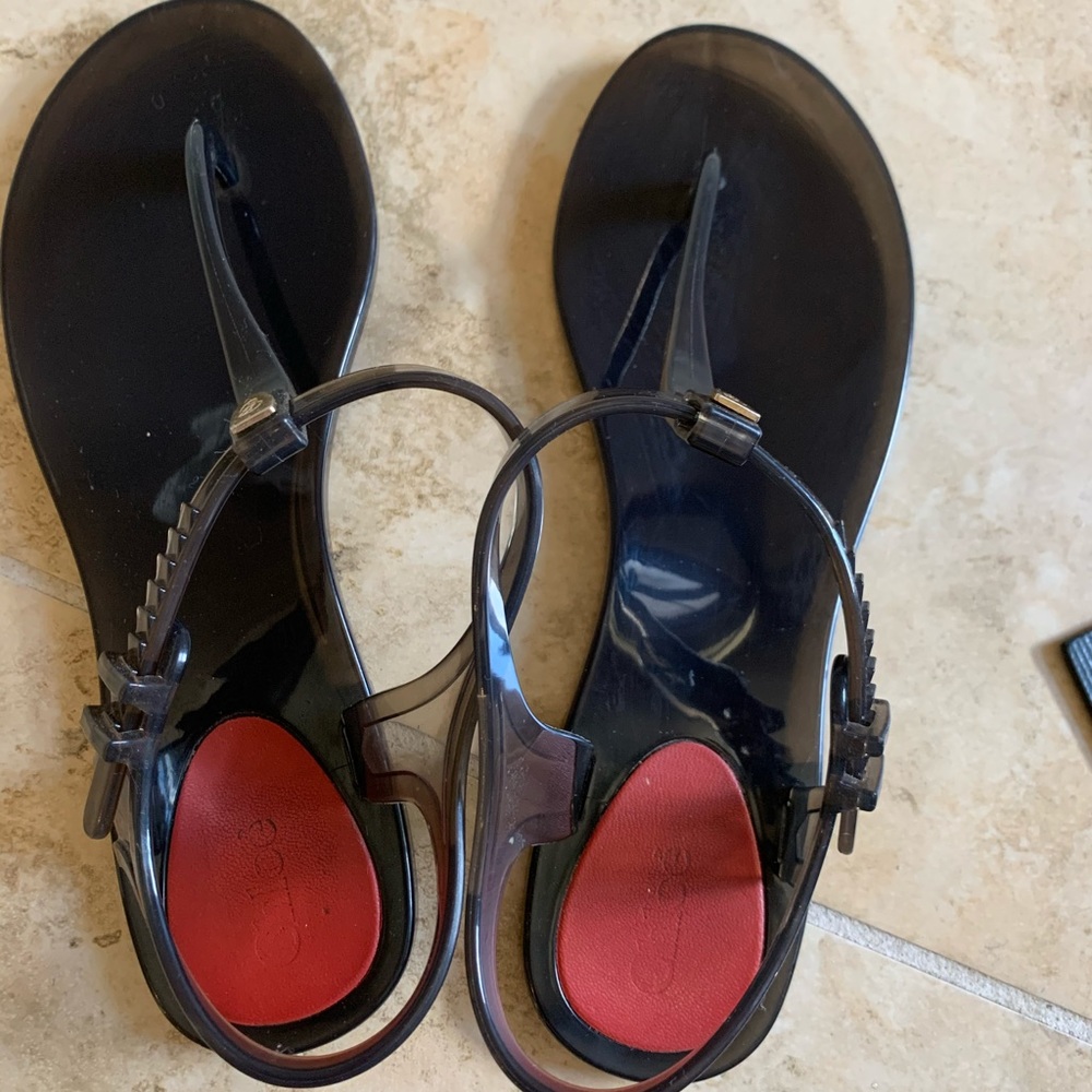 Chloe black rubber sandals